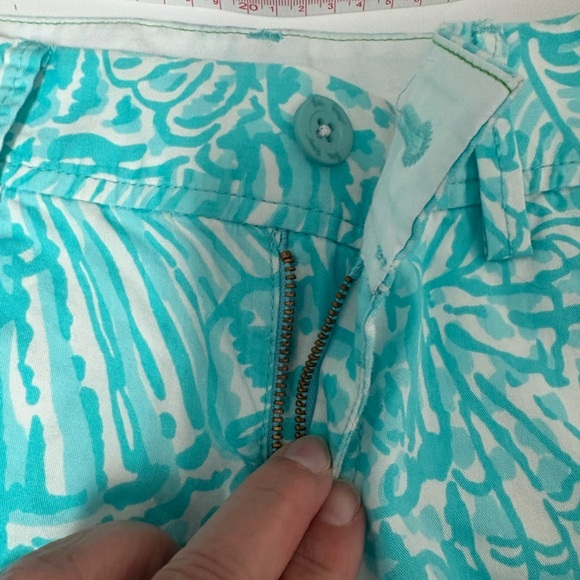 Lilly Pulitzer The Callahan Shorts in Teal & White Size 00 - Picture 7 of 9